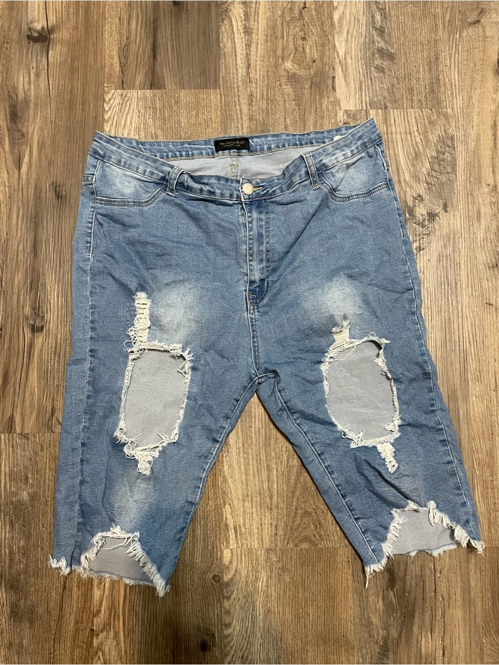Distressed Light Blue Denim Cut-Off Shorts size 3X pre-owned